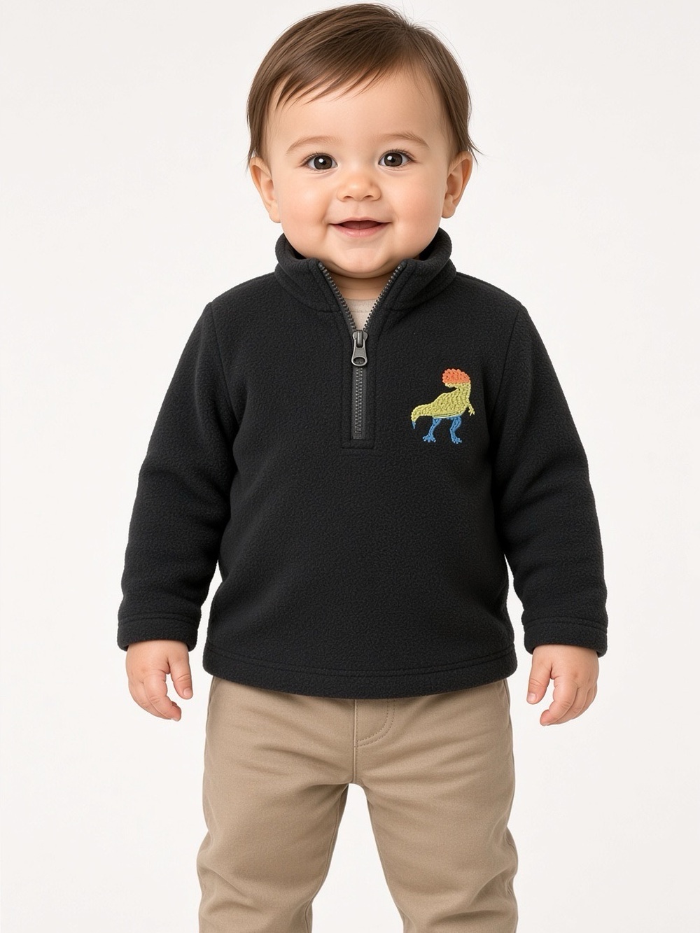 NWT Cat & Jack Baby Black Fleece Dino Zip